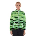Green  Waves Abstract Series No13 Women s Bomber Jacket