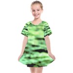 Green  Waves Abstract Series No13 Kids  Smock Dress