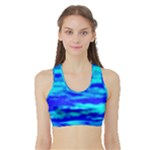 Blue Waves Abstract Series No12 Sports Bra with Border