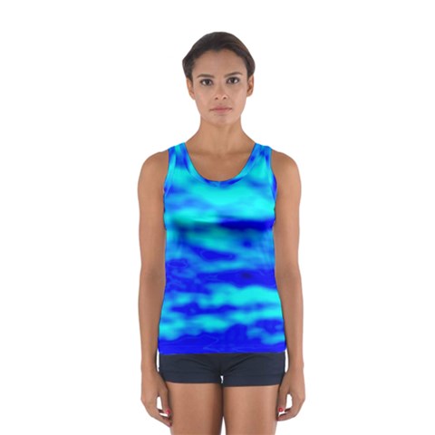 Blue Waves Abstract Series No12 Sport Tank Top  from ArtsNow.com