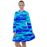 Blue Waves Abstract Series No12 All Frills Chiffon Dress