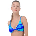 Blue Waves Abstract Series No12 Knot Up Bikini Top