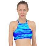 Blue Waves Abstract Series No12 Racer Front Bikini Top