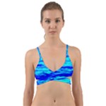 Blue Waves Abstract Series No12 Wrap Around Bikini Top
