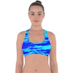 Blue Waves Abstract Series No12 Cross Back Hipster Bikini Top 