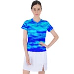 Blue Waves Abstract Series No12 Women s Sports Top