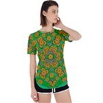 Stars Of Decorative Colorful And Peaceful  Flowers Perpetual Short Sleeve T-Shirt
