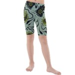 Floral pattern paisley style Paisley print.  Kids  Mid Length Swim Shorts