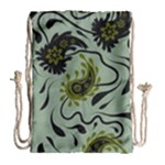 Floral pattern paisley style Paisley print.  Drawstring Bag (Large)