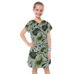 Floral pattern paisley style Paisley print.  Kids  Drop Waist Dress