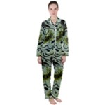 Floral pattern paisley style Paisley print.  Satin Long Sleeve Pajamas Set