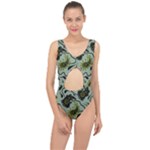Floral pattern paisley style Paisley print.  Center Cut Out Swimsuit
