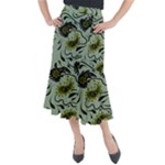 Floral pattern paisley style Paisley print.  Midi Mermaid Skirt