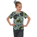 Floral pattern paisley style Paisley print.  Kids  Mesh Piece Tee