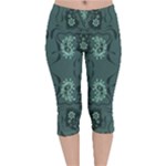 Floral pattern paisley style Paisley print.  Velvet Capri Leggings 