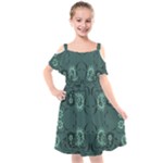 Floral pattern paisley style Paisley print.  Kids  Cut Out Shoulders Chiffon Dress