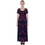 Floral pattern paisley style Paisley print.  High Waist Short Sleeve Maxi Dress