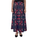 Floral pattern paisley style Paisley print.  Flared Maxi Skirt