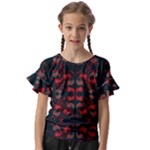 Floral pattern paisley style Paisley print.  Kids  Cut Out Flutter Sleeves