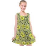 Floral pattern paisley style Paisley print.  Kids  Cross Back Dress