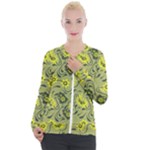 Floral pattern paisley style Paisley print.  Casual Zip Up Jacket