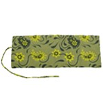 Floral pattern paisley style Paisley print.  Roll Up Canvas Pencil Holder (S)