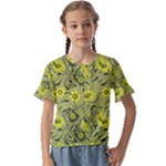 Floral pattern paisley style Paisley print.  Kids  Cuff Sleeve Scrunch Bottom Tee