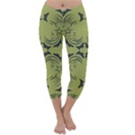 Floral folk damask pattern Fantasy flowers  Capri Winter Leggings 