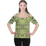 Floral folk damask pattern Fantasy flowers  Cutout Shoulder Tee