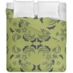 Floral folk damask pattern Fantasy flowers  Duvet Cover Double Side (California King Size)