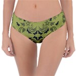 Floral folk damask pattern Fantasy flowers  Reversible Classic Bikini Bottoms