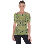 Floral folk damask pattern Fantasy flowers  Shoulder Cut Out Short Sleeve Top