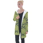 Floral folk damask pattern Fantasy flowers  Longline Hooded Cardigan