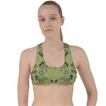 Floral folk damask pattern Fantasy flowers  Criss Cross Racerback Sports Bra