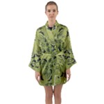 Floral folk damask pattern Fantasy flowers  Long Sleeve Satin Kimono