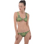 Floral folk damask pattern Fantasy flowers  Ring Detail Crop Bikini Set