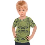 Floral folk damask pattern Fantasy flowers  Kids  Sports Tee