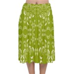 Floral folk damask pattern  Velvet Flared Midi Skirt