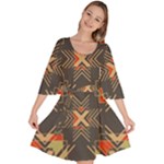 Abstract geometric design    Velour Kimono Dress