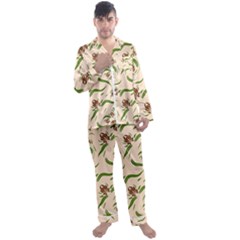 Men s Long Sleeve Satin Pajamas Set 