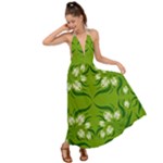 Floral folk damask pattern  Backless Maxi Beach Dress