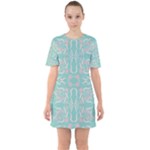 Floral folk damask pattern  Sixties Short Sleeve Mini Dress