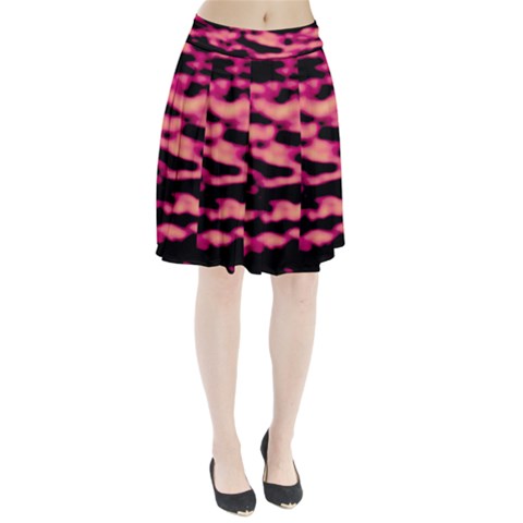 Pink  Waves Abstract Series No2 Pleated Skirt from ArtsNow.com