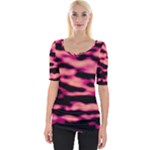 Pink  Waves Abstract Series No2 Wide Neckline Tee