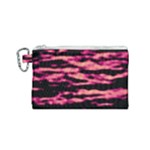 Pink  Waves Abstract Series No2 Canvas Cosmetic Bag (Small)