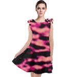 Pink  Waves Abstract Series No2 Tie Up Tunic Dress