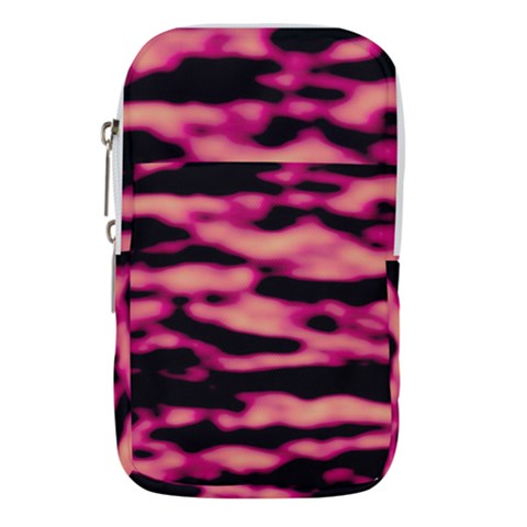 Pink  Waves Abstract Series No2 Waist Pouch (Large) from ArtsNow.com