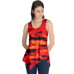 Red  Waves Abstract Series No16 Sleeveless Tunic