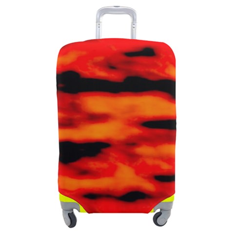 Red  Waves Abstract Series No16 Luggage Cover (Medium) from ArtsNow.com