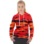 Red  Waves Abstract Series No16 Women s Overhead Hoodie